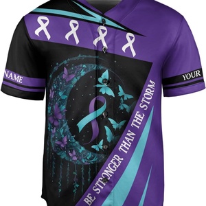 Camiseta de Béisbol de Manga Corta, Absorbente de Humedad, Antibacteriana, con Diseño de Apoyo a la Salud Mental, Unisex para Adultos - Product Image 5