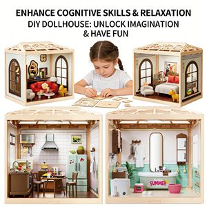 Kit <span class=keywords><strong>de</strong></span> construction <span class=keywords><strong>de</strong></span> miniatures 4-en-1 avec lumières LED, <span class=keywords><strong>maison</strong></span> miniature DIY, <span class=keywords><strong>maison</strong></span> <span class=keywords><strong>de</strong></span> <span class=keywords><strong>poupée</strong></span>, jouet éducatif pour enfants et adultes, décoration intérieure - Product Image 6