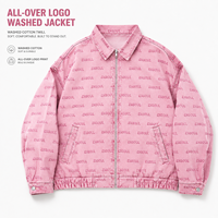 Blousons Bomber Homme Personnalisés Haut de Gamme en Coton Lavé Imprimé Intégral avec Revers en Sergé Denim et Ourlet Élastique – Vêtements Décontractés pour Commandes en Gros