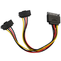 Serial ATA SATA 15 Pin macho a 2 divisor hembra adaptador HDD IDE divisor convertidor Molex HDD cable en ángulo recto de alimentación sata