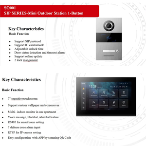 Système de vidéophone <span class=keywords><strong>SIP</strong></span> pour immeuble GVS Villa, système de vidéophone <span class=keywords><strong>SIP</strong></span> pour appartement, vidéophone avec sonnette - Product Image 3
