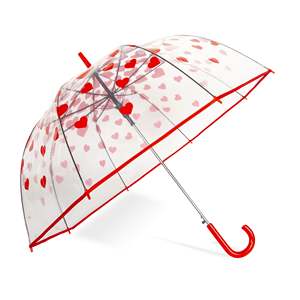 Rõ Ràng Bong Bóng Ô Tùy Chỉnh Xách Tay Crook Nhựa Xử Lý Tự Động Mở Đám Cưới Trong Suốt PVC Dome Ô Với Logo - Product Image 2