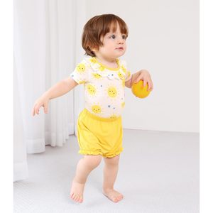 Conjunto de 2 Piezas para Bebé Niña, Body con Estampado de Sol y Pantalones Cortos, Top con Volantes, Viscosa de Bambú, 0-24 Meses - Product Image 5