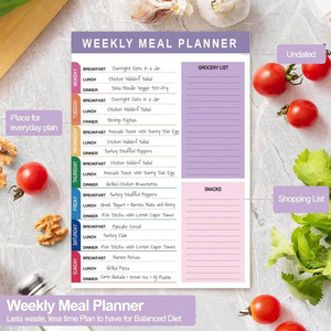 Planificador de menú personalizado para el hogar, cocina, oficina, Fitness, comida, planificador de comidas A5, planificador semanal diario de comidas, Bloc de notas - Product Image 5