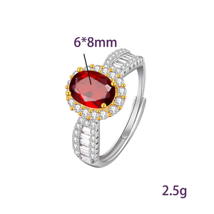 9 Vintage 6*8mm Oval cut Amethyst Women's Adjustable <b>Rings</b> Natural <b>Stone</b> 925 Sterling <b>Silver</b> Gold Plated Garnet Topaz Jewelry - Product Image 6