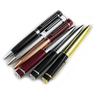 Vente en gros, stylo à bille torsadé en acier inoxydable de luxe, haut carré plaqué or Rose brillant, stylo à bille carré étincelant