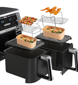 Set di 6 Pezzi Personalizzati in Acciaio Inox Multifunzionali Rettangolari Riutilizzabili <span class=keywords><strong>per</strong></span> <span class=keywords><strong>Forno</strong></span> e Friggitrice ad Aria, Accessori <span class=keywords><strong>per</strong></span> Grigliare e Cuocere - Product Image 5