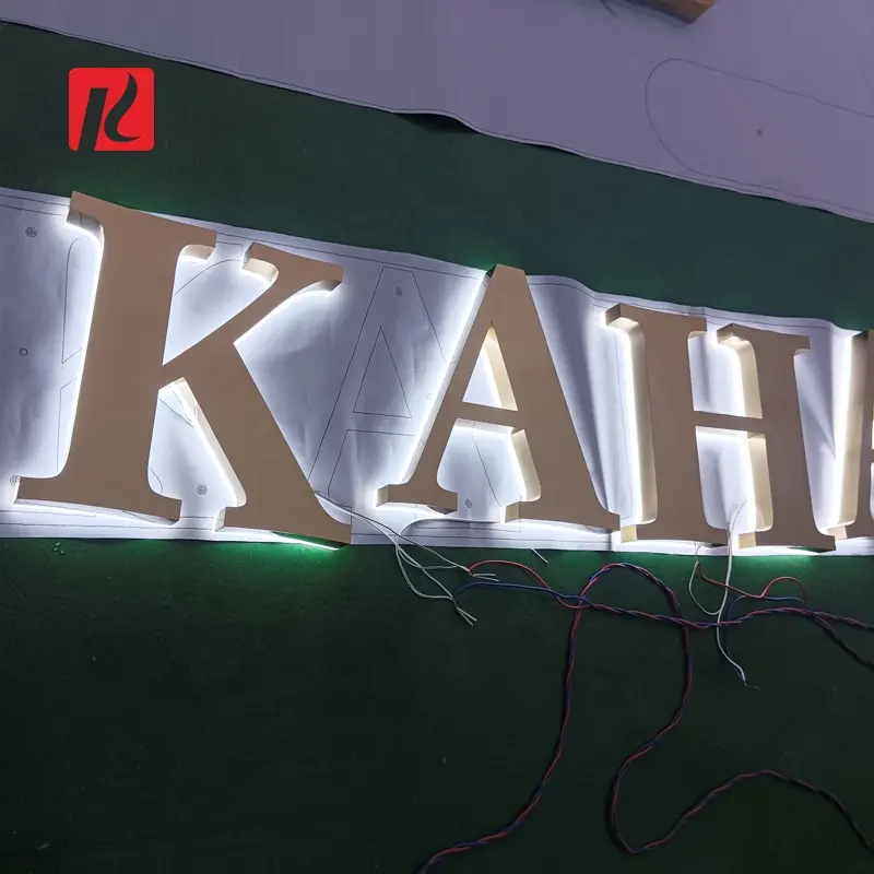 Kustom Led baja nirkarat tanda lampu latar toko diterangi depan saluran huruf 3d Backlit untuk toko toko Hotel