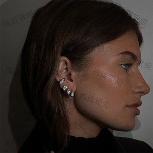 LOZRUNVE Bijoux personnalisés <span class=keywords><strong>de</strong></span> haute qualité, bélière en cristal <span class=keywords><strong>de</strong></span> forme poire, petite boucle d'oreille créole, argent sterling 925 - Product Image 3
