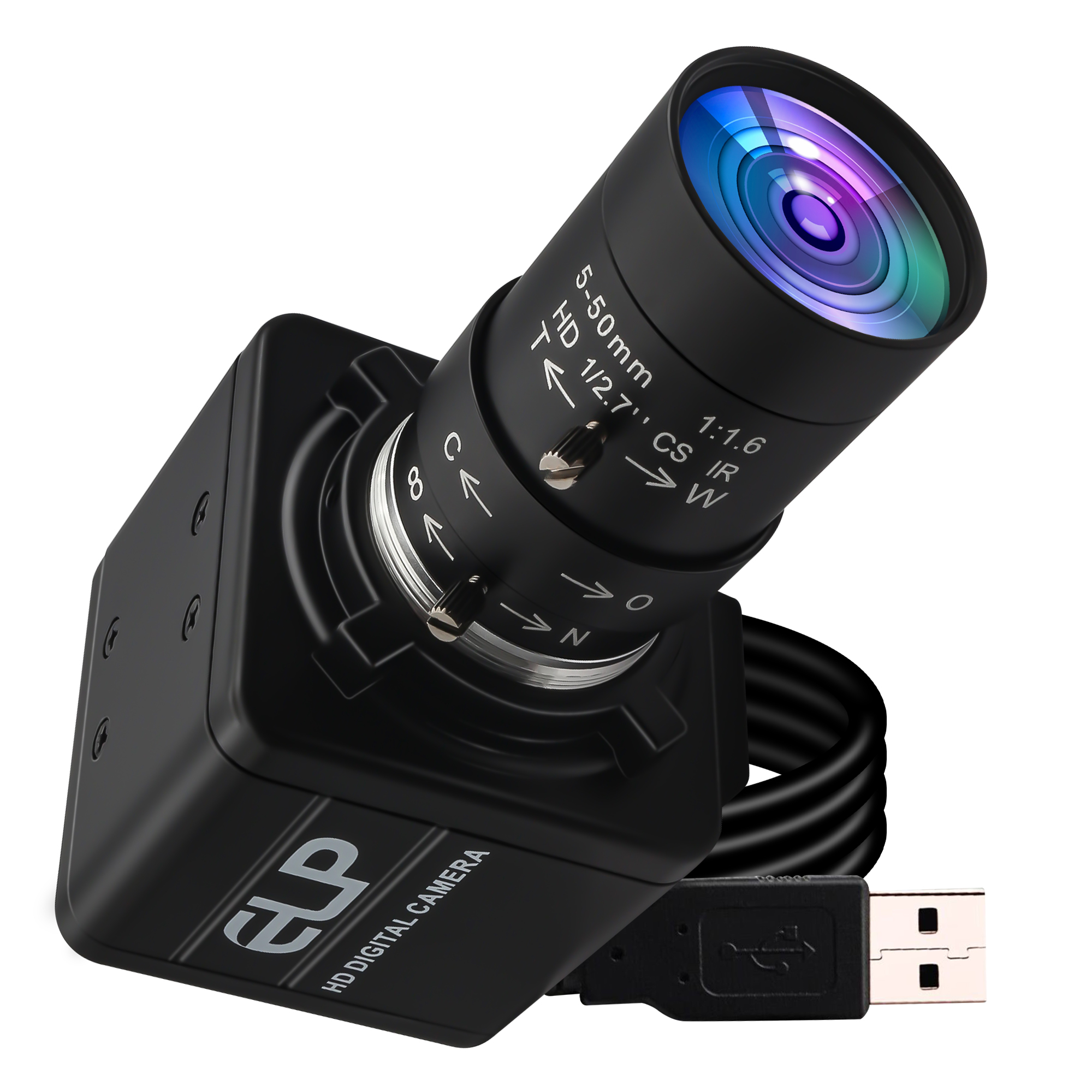 ELP 全局快门 USB 摄像机 高速 1200P 1080P 90FPS 带 10 倍手动变焦变焦镜头 2MP CMOS 传感器 ...