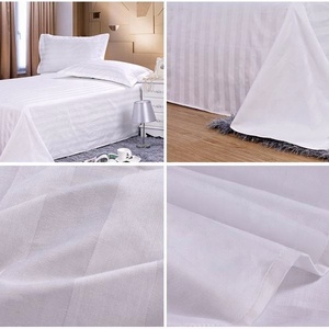 Drap de lit en tissu 100% coton doux à rayures, literie d'hôtel, bord 1000 fils, <span class=keywords><strong>blanc</strong></span> - Product Image 2