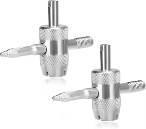 Clé à valve de pneu, outils de démontage de tige de valve, outil de réglage de valve, métal argenté - Product Image 3