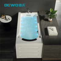 Baignoire rectangulaire moderne en acrylique pour intérieur, avec hydromassage à air, 22 jets d'eau, robinet inclus, pour salle de bain, hôtel, villa