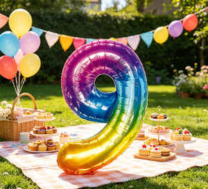Palloncino in lamina metallica Party Love Numero 9 Multicolor 45cm Decorazione per feste - Product Image 6