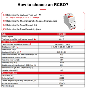 CB7LE-63Y 63A แบบเฟสเดียวขนาดเล็กวงจรเบรกเกอร์ <span class=keywords><strong>elcb</strong></span> RCBO Slim DPN 61009 1S ได้รับการป้องกันโดย63Y พลาสติกทองแดง DL DPN - Product Image 5