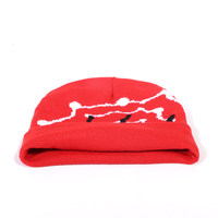 JAKIJAYI Logo personnalisé femmes hommes chaud hiver Y2K tricot tête de mort casquette acrylique revers Jacquard araignée bonnet chapeau