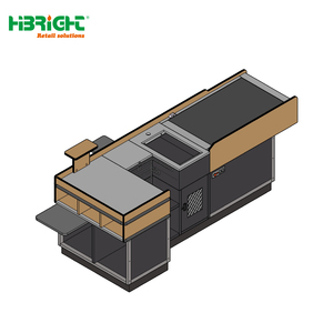 เคาน์เตอร์ POS ซูเปอร์มาร์เก็ตประสิทธิภาพสูง ระบบทางเดินชำระเงินแบบโมดูลาร์ ดีไซน์ทันสมัยสำหรับตกแต่งภายในร้านค้าปลีกยุคใหม่ - Product Image 3