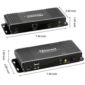 Tesmart Nhà Máy Giá USB KVM Extender Plug and Play HD KVM Extender 70m với IR lên đến 4K