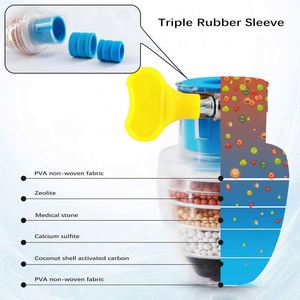Filtre à eau pour robinet en plastique à 6 couches, écologique, purificateur de robinet au charbon actif, accessoires de bar pour robinet, design moderne, certifié CIQ, pour la maison - Product Image 2