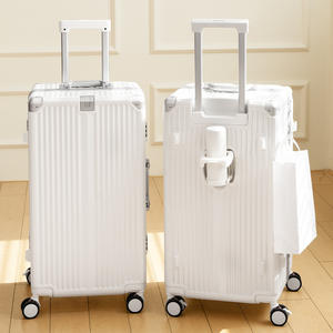 Valise de voyage Yongsheng 30 pouces avec cadre en aluminium, valise à roulettes 24 pouces avec serrure à combinaison, couleur blanc nuage - Product Image 3