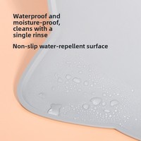 Grand tapis d'alimentation pour animaux de compagnie en silicone imperméable, tapis antidérapant résistant aux déversements pour chiens et chats, facile à nettoyer
