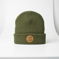 Bonnet d'hiver unisexe personnalisé en acrylique jacquard gaufré rayé, bonnet de ski tricoté avec pompon, bonnet de pêcheur à revers 58-60CM pour usage extérieur