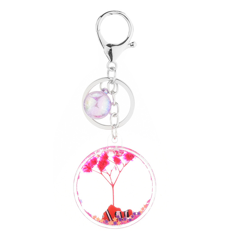 Креативный брелок для ключей со звездами, высушенными цветами, растениями, бабочками, аксессуарами для колокольчиков, брелок для ключей ручной работы, стеклянный кулон, оптовая продажа, брелок для ключей