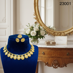 Ensemble de bijoux en or exquis avec des motifs complexes pour toutes les occasions-Livraison gratuite en France en cadeau - Product Image 2