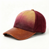 Casquette de baseball en velours dégradé de luxe, casquette de sport ajustable en velours ombré de qualité supérieure