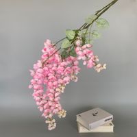 Fleur artificielle de glycine réaliste à 6 branches, fleurs en soie suspendues pour la décoration de plafond de mariage, d'hôtel et la mise en scène