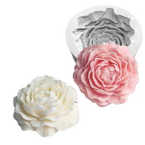 Vela de resina de peonía rosa de flor grande 3D, molde de silicona para pastel de resina, fabricación de velas de arcilla, suministros para manualidades, moldes de peonía - Product Image 3