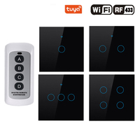 KLASS Home Tuya Interrupteur mural intelligent App Wifi Lumière LED Interrupteur tactile Verre Télécommande électrique Interrupteur mural sans fil et prise