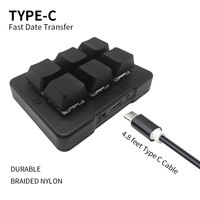 Teclado Mecánico Mini MK623pro con Cable, 2.4G, BT, Sensor para PC, USB Personalizado, 6 Teclas, Programación de Macros para Juegos, Contraseña de una Tecla, Goma