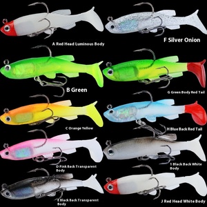 All'ingrosso Cross-Border T-Tail <span class=keywords><strong>branzino</strong></span> <span class=keywords><strong>pesce</strong></span> di mare esca luminosa morbida a doppio uncino in piombo ABS materiale per pesci d'acqua dolce - Product Image 4
