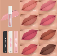 Rouge à lèvres liquide minéral mat de haute qualité, logo personnalisé OEM, professionnel, hydratant, végétalien, imperméable, 12 couleurs, vente en gros