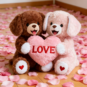 प्यार के साथ प्यारा पिल्ला जोड़े बच्चों के लिए प्यार - Product Image 3