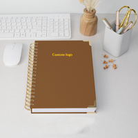 Venta de Fábrica Cuaderno de Espiral de Tapa Dura Diario de Diseño Personalizado A5 Cuaderno Grueso de Cuero PU con Logotipo Personalizable