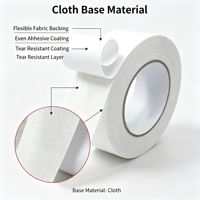 Ruban adhésif double face Kai Chuang haute viscosité, sans perte de fibres, base en tissu transparent, pour installation de tapis, adhérence multiple
