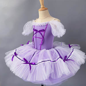 Vestido de Ballet para Niñas, Falda Abullonada, Traje de Actuación, Falda de Tul con Tirantes, Atuendo de Danza para Niñas Pequeñas, Poliéster - Product Image 1