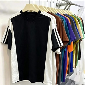 T-shirt Oversize da Uomo in Cotone Lavato 260GSM, Ricamo Personalizzato, Minimalista, per Uso Quotidiano Estivo - Product Image 2