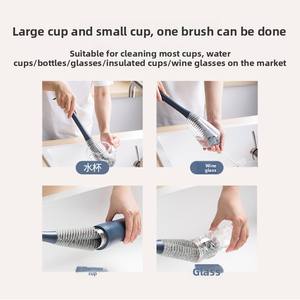 Cepillo de Silicona Universal para Platos, Botellas y Tazas con Mango Largo, Sin Puntos Muertos, para Limpieza del Hogar - Product Image 2