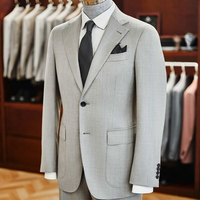 Costume en laine gris clair pour homme, de haute qualité, personnalisé, exclusif JERMAR, tenue formelle complète pour les mariages et les célébrations