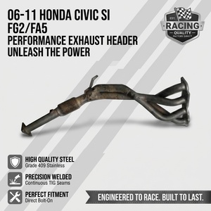 หัวสแตนเลสขัดเงาสำหรับรถแข่ง06-11 Honda <span class=keywords><strong>Civic</strong></span> Si FG2/<span class=keywords><strong>FA5</strong></span>ดัดแปลงเครื่องยนต์2.0L - Product Image 1