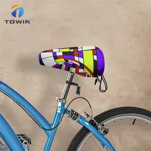 Bicicleta impermeável personalizada sela chuva capa protetora bicicleta poliéster assento capa