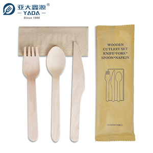 Yada tự nhiên phân hủy sinh học dùng một lần tùy chỉnh du lịch bằng gỗ dao kéo dao muỗng nĩa đồ dùng thiết lập - Product Image 5