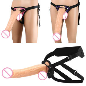 Dildo <span class=keywords><strong>de</strong></span> PVC grande para mujer, diseño ecológico suave, impermeable, portátil, juguete estilo bragas para lesbianas, dildo con correa para bragas - Product Image 1