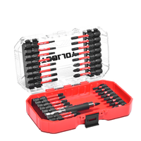 Jeu de 25 embouts de tournevis magnétiques en acier S2, embouts pour visseuse à chocs, embouts hexagonaux de 1/4, adaptateur de douille, kit d'outils