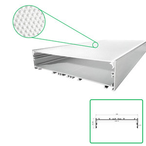 Hochwertiges Modernes Quadratisches Aluminium-Strangpressprofil LED-Streifenkanal Transparenter Prismatischer Lampenschirm - Product Image 1