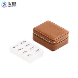 Aangepaste Pu Lederen Mini Reis Rits Pil Organizer Case Modieuze 7 Dagen Wekelijkse Pillendoos - Product Image 2