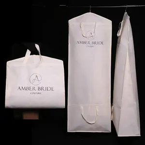 Konfeksiyon elbise çantası düğün konfeksiyon çantası toz geçirmez kapak depolama giysileri kapak çanta olmayan dokuma özel Logo